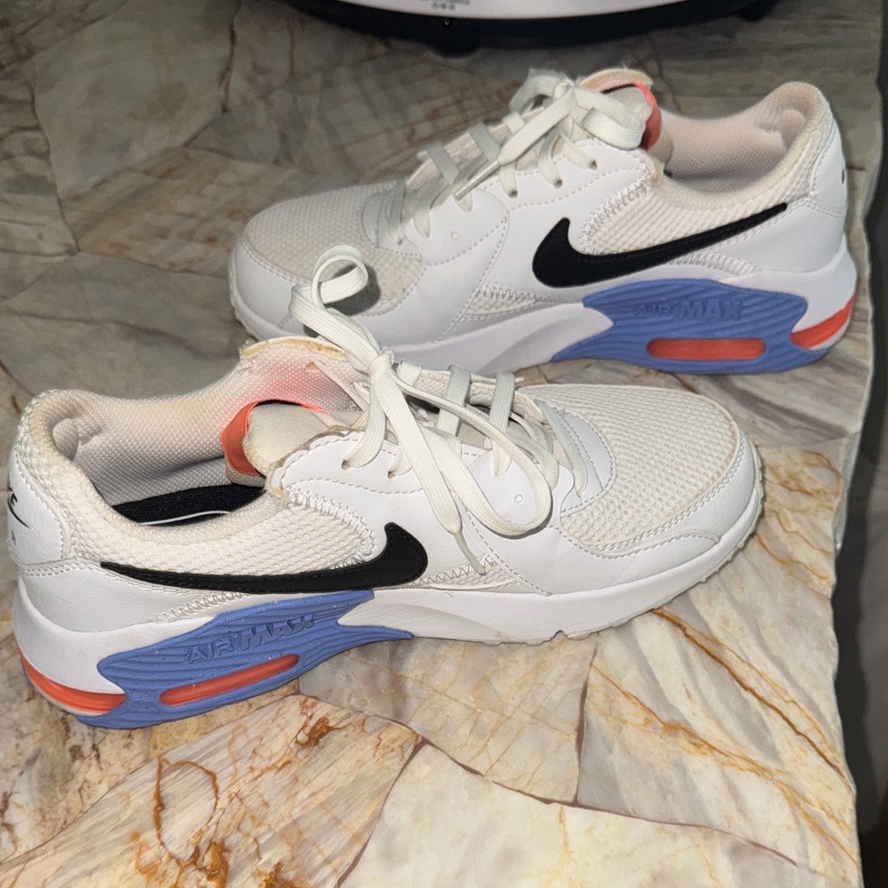 Nike Air Max White Sneakers with Black, Blue, and Orange Details - Picture 5 of 5